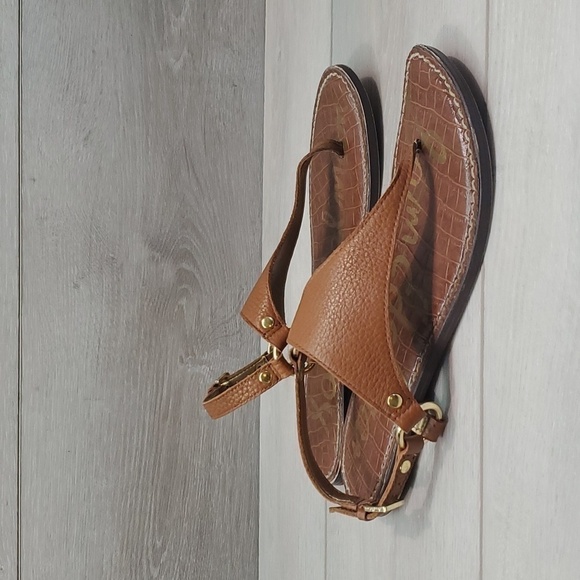 Sam Edelman Womens Greta Hoddle T strap Leather Flats Sandals shoes sz 7M - Picture 2 of 10